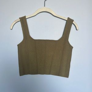 Ribbed Green Crop Top